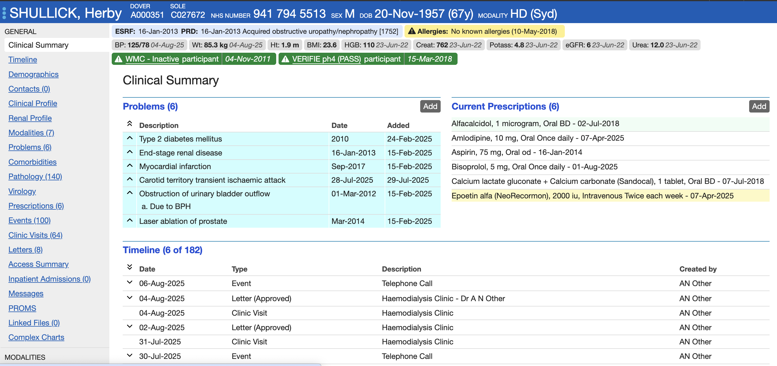 Timeline demo screenshot